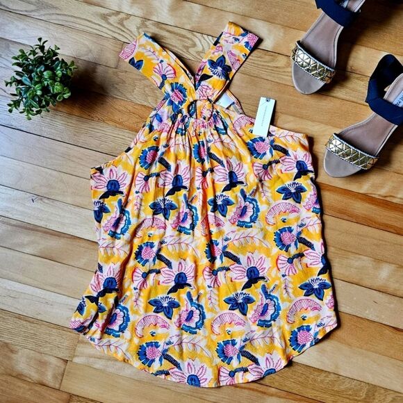 Anthropologie Tops - NWT Anthropologie Floral Yellow Sleeveless Top